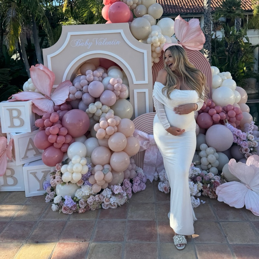 maternity white mermaid dress